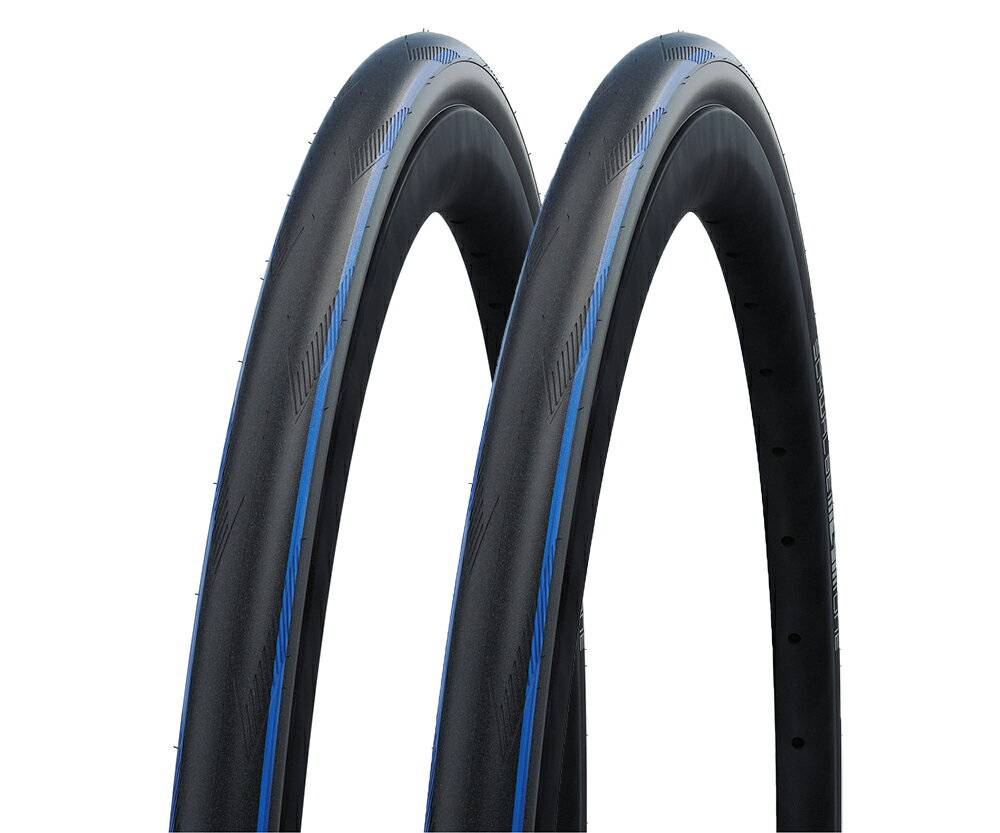 ● SCHWALBE ONE(シュワルベ ワン) ロードバイク用 チューブタイプ クリンチャータイヤ ブラック×ブルーストライプ 700C 700×25C WO TUBED SW11653964