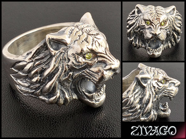 虎 トラ リング 指輪 シルバー silver 925 イエローダイヤ tiger ring zivago ジヴァゴ zw-029