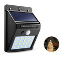 ソーラーセンサーライト 1個 防水20 LEDソーラーライトモーション センサーウォールライト 屋外ガーデンヤードランプ 送料無料