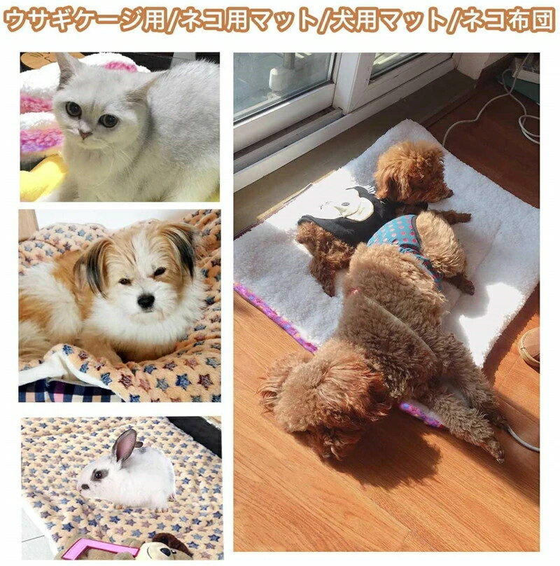 ペット毛布 ペット布団 ペットマット ペットヒーター　犬 猫 ペットブランケット　ペットお気に入り　モコモコ　フワフワ 柔らかい 暖かい　良い肌さわり　水洗可 1セット2点　冬用 クッション　犬猫マット　ペットケージ使用送料無料