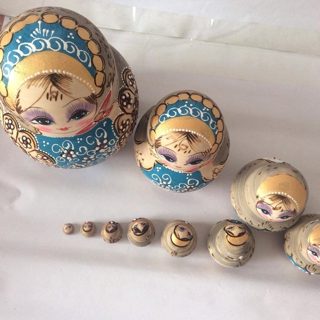 10層 ロシア人形 木製 入れ子 マトリョーシカ おもちゃ ギフト 飾り 女の子 華やか 工芸品 雑貨 伝統 装飾 [2]