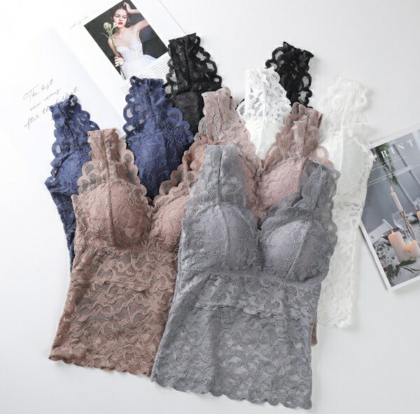 ベスト、レース、美背、胸パッド付き 無地 レディースファッション bbq185