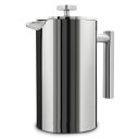 【ステンレス製フレンチプレス 350ml】ダブルウォール構造 コーヒーメーカー 紅茶抽出器具 保温ポット エスプレッソ対応 耐熱構造 ギフト プレゼント おしゃれ ステンレスコーヒープレス シルバー U字型注ぎ口 家庭用 簡単分解&清掃 高耐久性