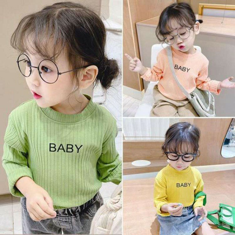 Tシャツ キッズ ベビー ジュニア トップス 長袖 ロンT カットソー シンプル 男の子 女の子 子供服