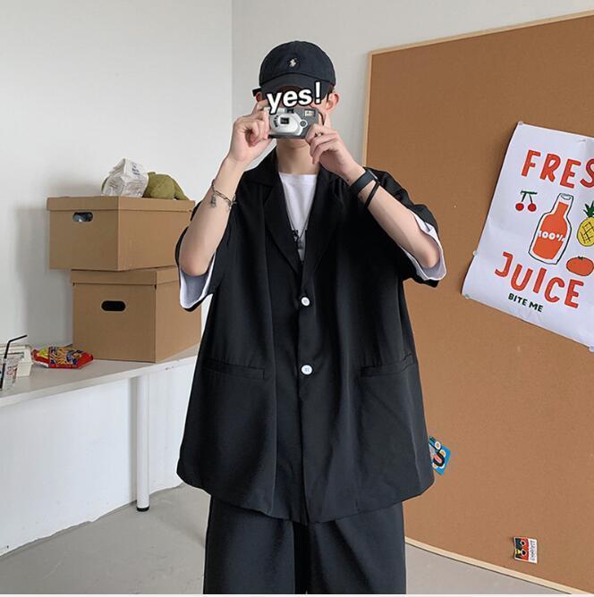 新作上質サマー メンズ ビジネススーツ スーツ+ハーフパンツ 上下2点セット スーツセットアップ テーラードジャケット