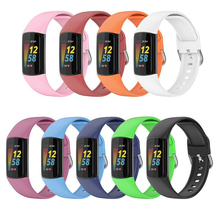 fitbit charge 5 ベルト バンド 交換ベルト替え用 シリコン 柔らか時計交換 シリコンラバー カラフル