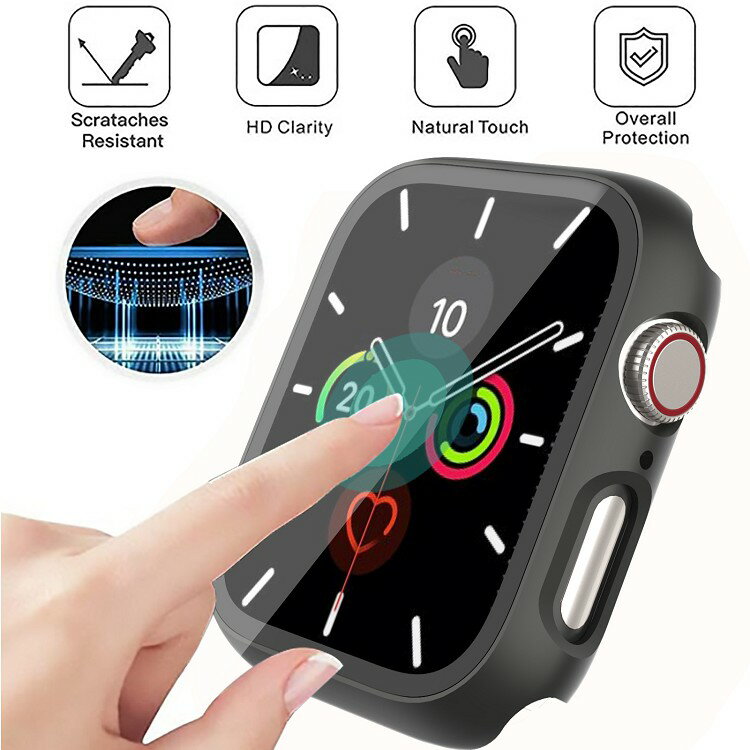 Rakuten - iwatch7 アップルウォッチカバー Apple Watch 保護ケース 保護フィルム付き 耐衝撃 おしゃれ カラフル ヒョウ柄透明 38mm 42mm 40mm 44mm 41mm 45mm SE Series