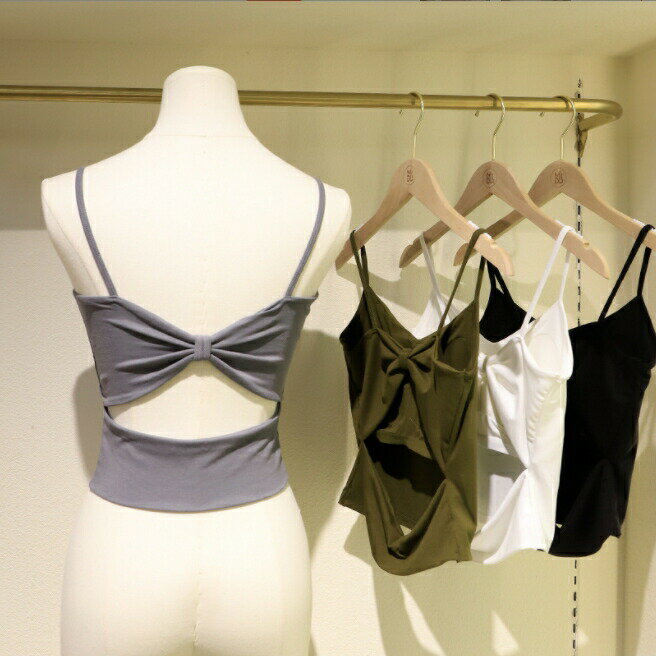 キャミソール 美背中 胸パッド付き レディース ファッション