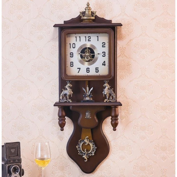 高級高品質 回転 別荘 居間中国語壁掛け時計世帯レトロ時計アンティーク時計機械ぜいたくデコレーションォーツ時計