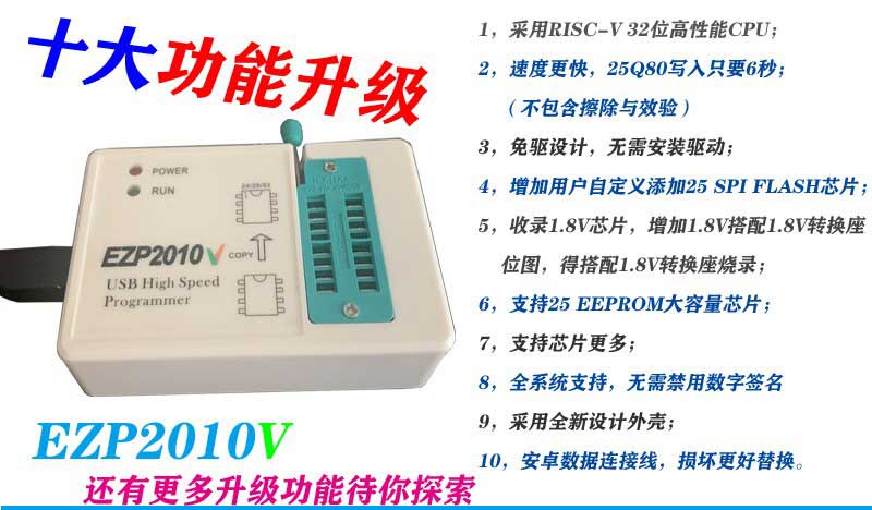 EZP2010V ROMライター USB BIOS 書き換え 復旧 マザーボード EEPROM 高速 SPI プログラマー サポート 2425 93 25 フラッシュ チップ