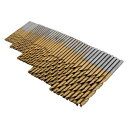 HSSドリル刃 50本 1 1.5 2 2.5 3mm各10本 チタンコート ツイストドリル ビット ソーセット 高速度 チタンコーティング 木工用 ウッドツー...