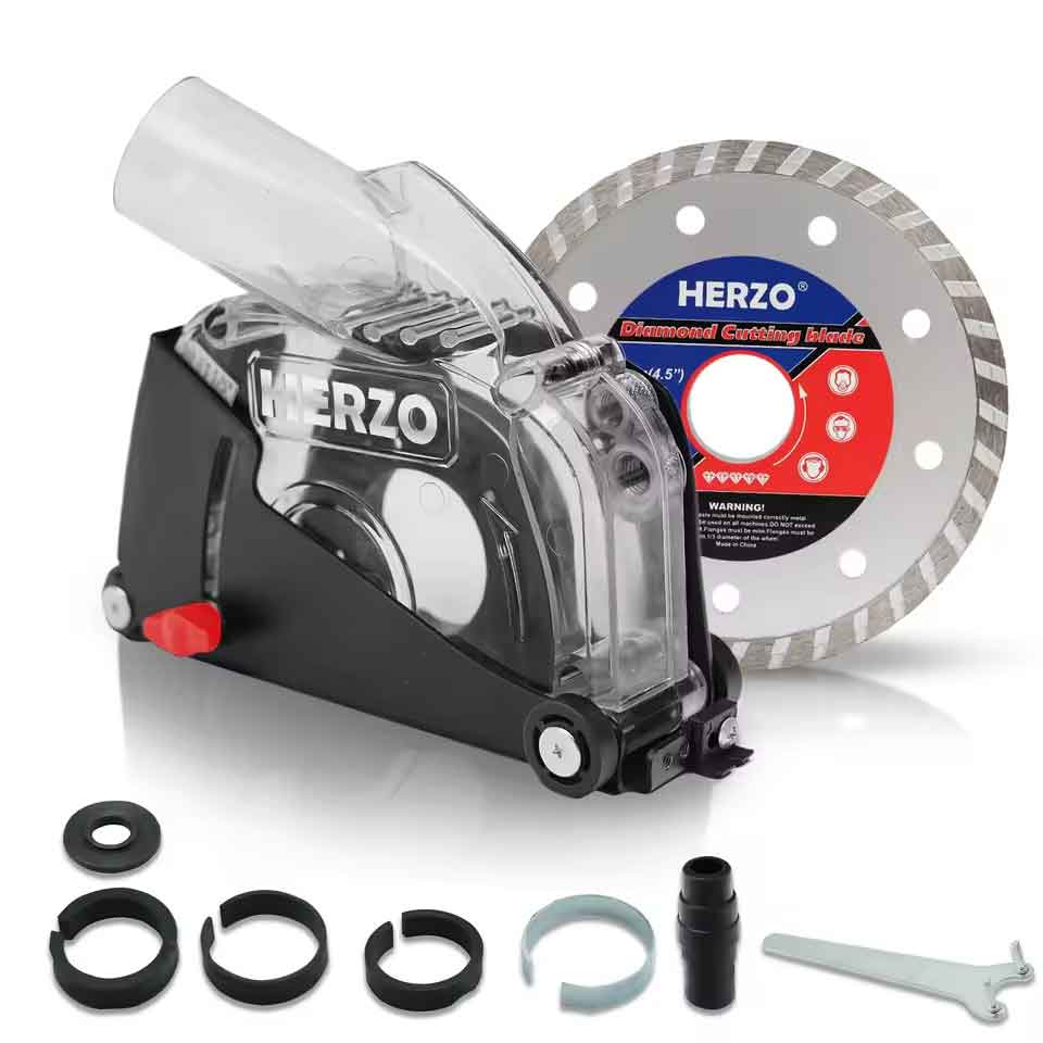 Rakuten - zmart GT119125B 125MM アングルグラインダー 用 切削 ダストシュラウド アタッチメント付き グラインダー 集塵カバー 防塵カバー ダストカバー 研磨カバー 砥石カバー 集塵アダプター 粉塵吸引 集塵装置 ダストフード 粉塵防止 吸塵カバー カッティングカバー 粉塵カバー
