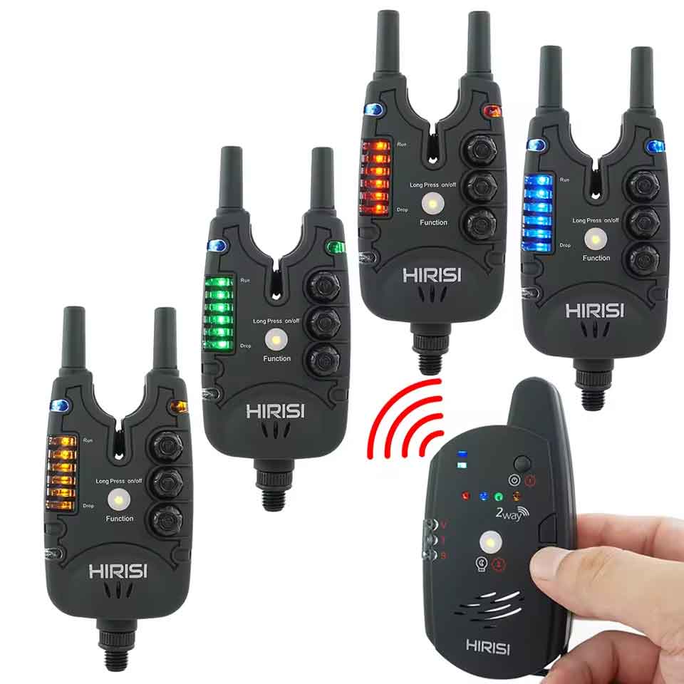 zmart Hirisi S8-4 鯉釣りアラームセット バイトアラーム バイトインジケーター 釣りアクセサリー ロッ..