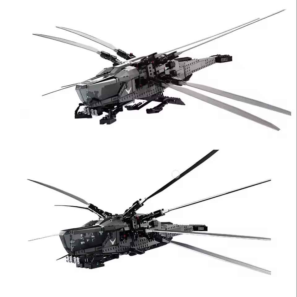 zmart MOC 1369PCS デューン アトレイデス ロイヤル インベンター オーニソプター ヘリコプター ビルディング ブロック 建設用レンガセット おもちゃ 子供 パーティー GIF ブロック アトレイデス家 オーニソプター模型 ヘリコプターブロック SFビルディングブロック