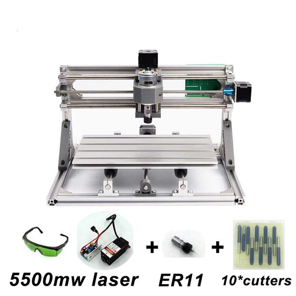 USB CNC3018 ルーター 10000mW ER11 レーザー 加工機 ソフト 日本語説明書 DIY ミニ CNC マシン GRBL オフライン コントローラー付き 3軸 フライス盤 ウッド ルーター