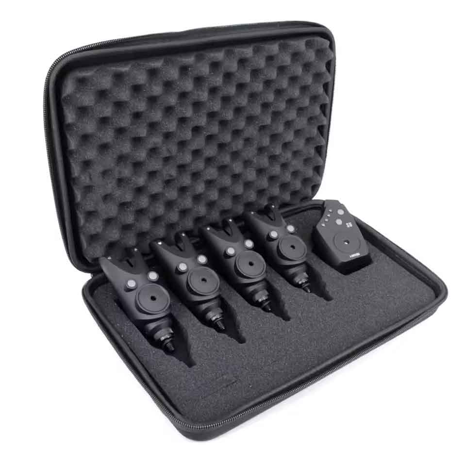 zmart Hirisi S6-4 鯉釣り アラーム セット 防水 ワイヤレス 釣り バイトアラーム バイトインジケータ..