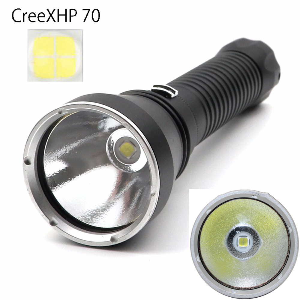 Cree XHP70 LED ダイビング ライト 4000ルーメン 26650 x2本 100メートル防水 スキューバ 素潜り ナイトダイブ ホワイト 懐中電灯 xhp7..