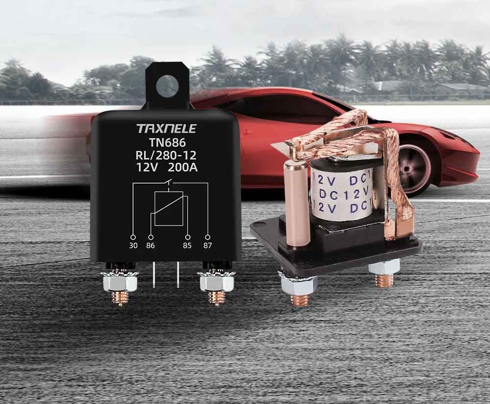 zmart 高電流 リレー 始動リレー 200A 12V パワー 自動車用 大電流 始動リレー カーリレー トラックモーター スターターリレー ソレノイドリレー 車載リレー 電磁接触器 始動スイッチ 大電力リレー DCリレー バッテリー制御 電源スイッチ カーアクセサリー モーターリレー