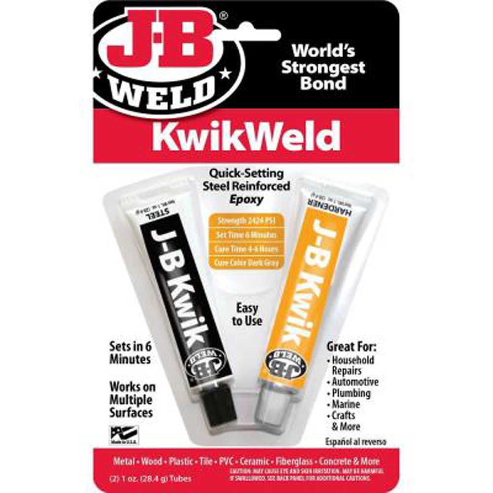 JBウエルド 8276 速乾 KwikWeldクイックセッティングスチール強化エポキシ-2オンス、ホワイト