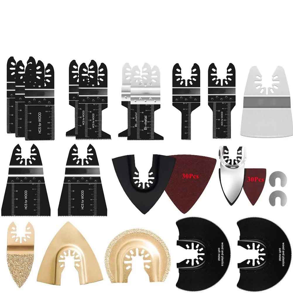 zmart 6PCS チタン 振動 ブレードソー ブレード 振動ツール アクセサリー 多機能 ツール 切断 木材 釘 ..