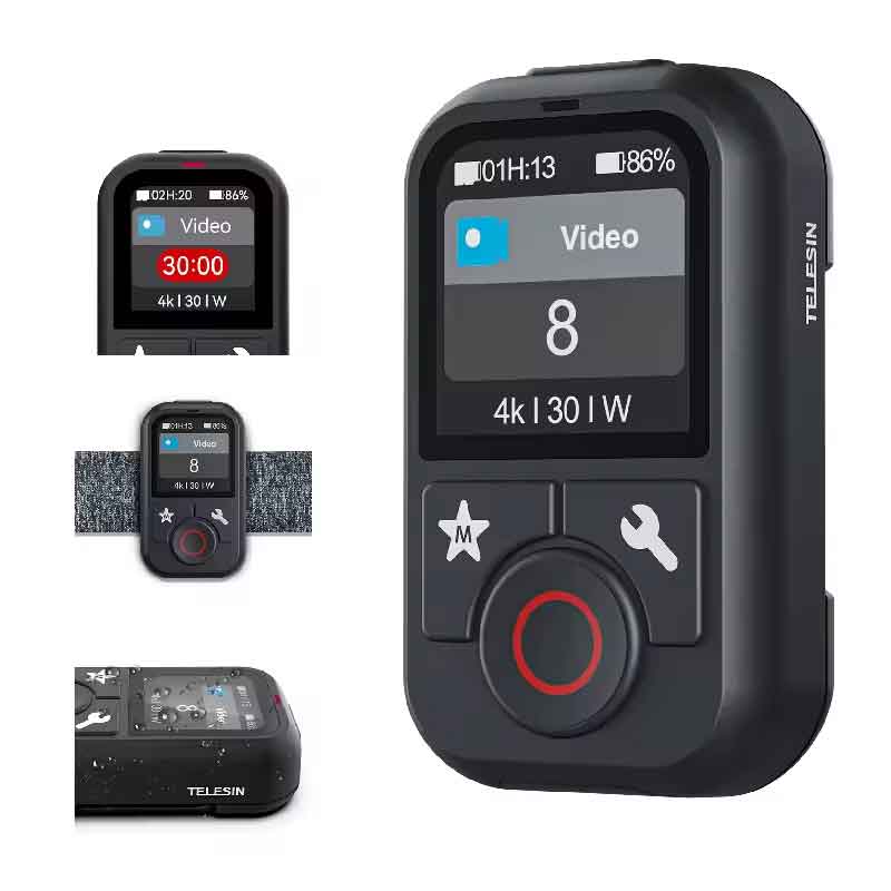 zmart TELESIN 防水 Bluetooth リモコン Hero 13 12 11 10 9 8 Max用 リストストラップ付き アクション..