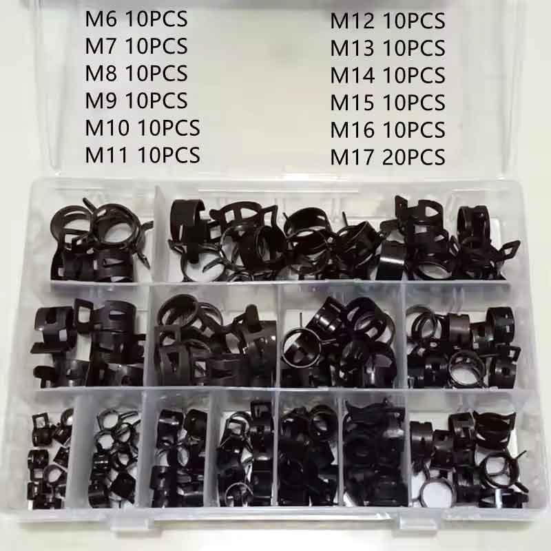 乐天商城 - 75個/セット 6-10mm Q673B 真空 スプリング 燃料 クリップ 油 水 ホース パイプ チューブ クランプ ブラック