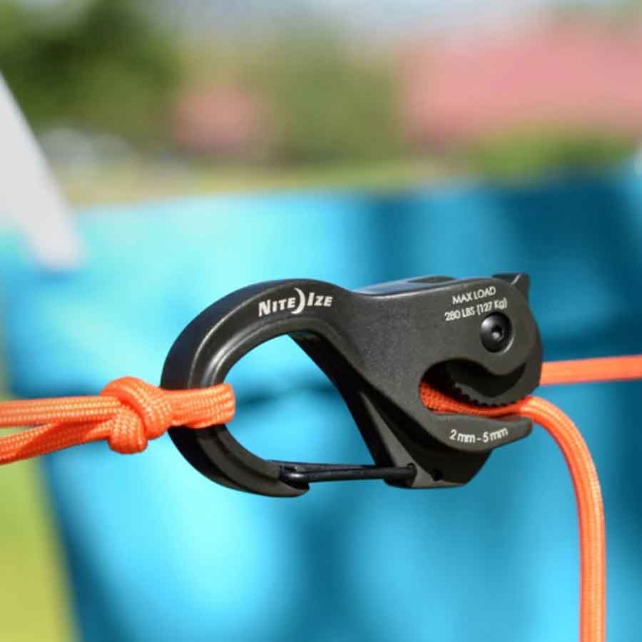 zmart ロープタイトナー 鋳造アルミニウム製 吊り下げロープフック 結び目なし セルフロックバインディ..