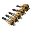 チタンコート16 / 18.5 / 20/25 / 30mm 5本セット HSS ドリルビット 6角 メタル ウッド ホールソー 超硬 チップ ソー セット 木...