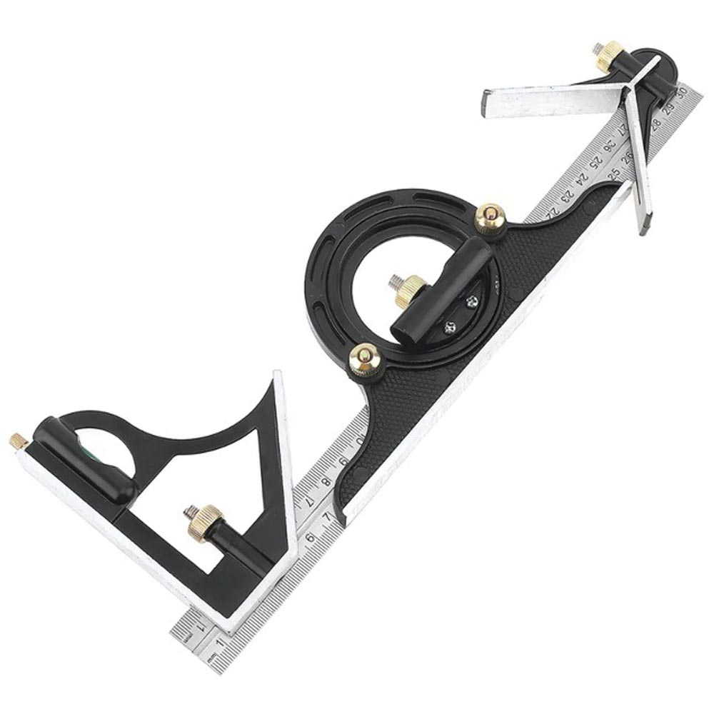 300ミリメートル 組み合わせ 角度 角定規 ステンレス鋼 分度器 多機能 測定 ツール 大工道具 300MM プ..