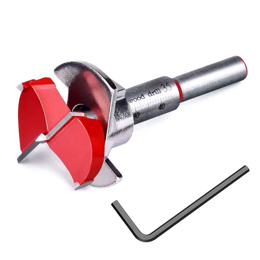 木工 コア ドリル ビット 35ミリ 超硬 カッター ウッド 掘削 パワーツール ガイド付き 35mm 木製 ウッ..