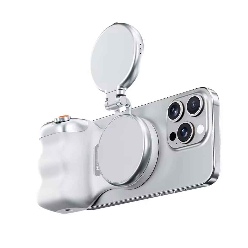 Rakuten - zmart TELESIN マグネット式 携帯電話 カメラ 撮影 ハンドグリップ 携帯電話 ホルダー 撮影補助 リモコン ハンドル iPhone対応 HUAWEI対応 SAMSUNG対応 スマホカメラグリップ スマホ用カメラグリップ iPhoneカメラグリップ MagSafeカメラグリップ スマホ撮影グリップ
