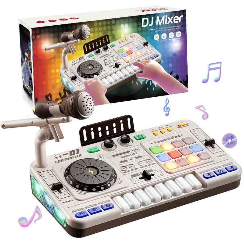 乐天商城 - zmart キッズ シミュレーション DJ ミキサー コントローラー おもちゃ 多機能 音楽 効果 電子学習 ゲームキッズ DJ ミキサー 子供用 DJ コントローラー おもちゃ DJ 卓