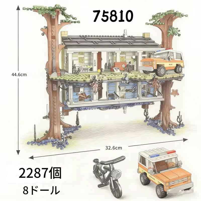 乐天商城 - zmart 逆さまの世界を巡る 奇妙な物語 組み立てが難しい ホラー モデル 75810 ブロック 不思議な家 裏側 ハウス ブロック 建物 組み立て ブロック 模型 ミステリー ハウス ブロック レゴ 互換 建築 ブロック インテリア ブロック ハウス