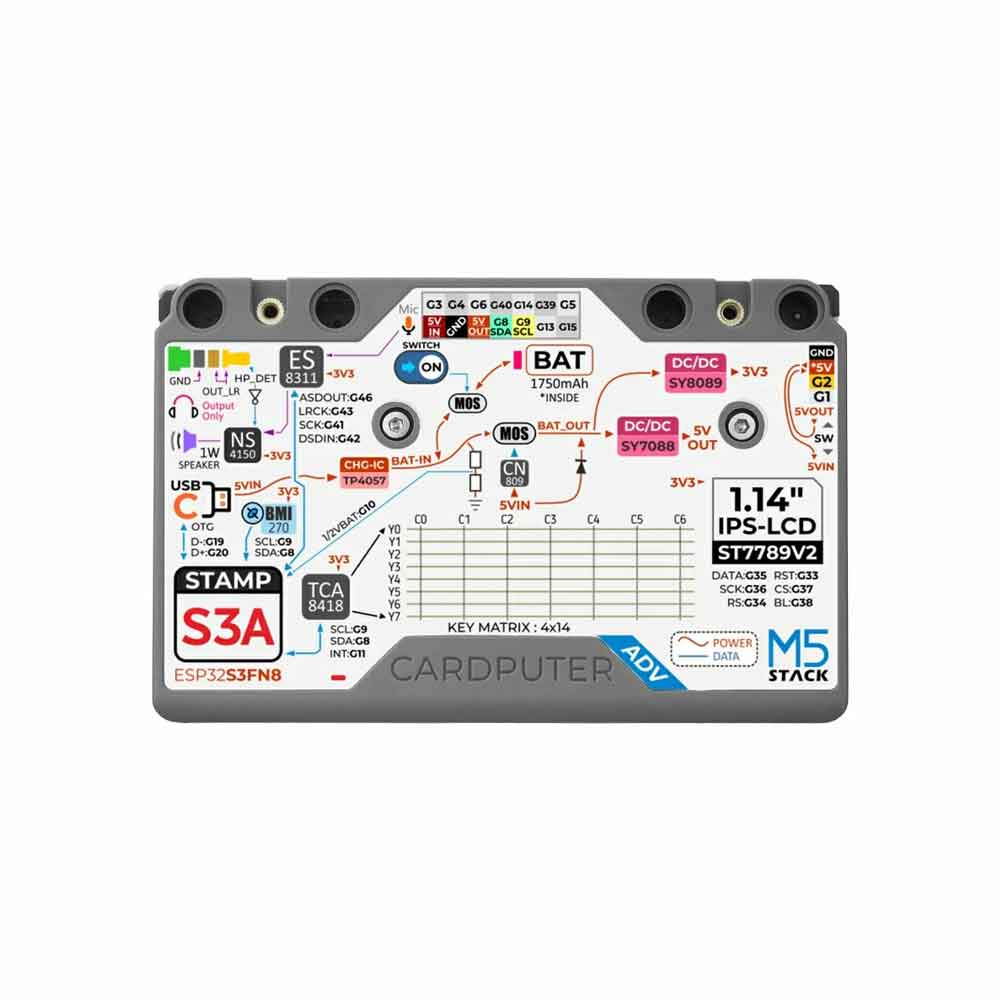 zmart M5Stack Cardputer Adv プログラマブルコンピュータ StampS3A IoT コントローラー 56 キーキーボードカード マイクロコントローラー開発キット カードコンピュータ StampS3A ESP32S3 ESP32 開発ボード ポータブルPC ミニコンピュータ キーボード付き 日本語説明書付き - Image 3