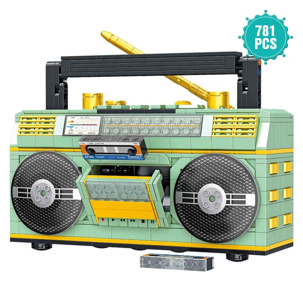 Rakuten - zmart 781PCS レトロ ラジオ クラシック シリーズ ビルディングブロックセット ヴィンテージ 音楽 プレーヤー ラジカセ ブロック 組み立てキット レトロラジオ模型 カセットデッキ模型 ビンテージラジカセ