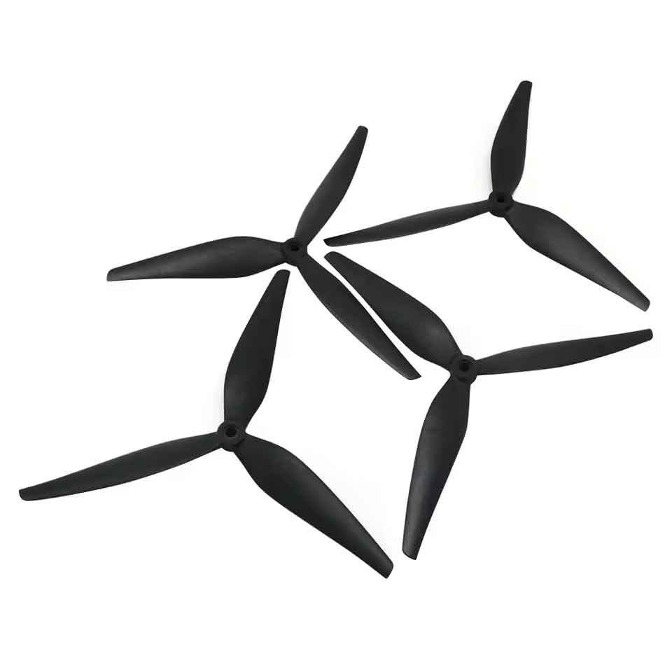 zmart楽天市場店の10x5x3 2ペア 1050 1055 10インチ 3ブレード ブラック カーボン強化ナイロン製プロペラ（RC FPVドローン用） 10インチプロペラ 3ブレードプロペラ FPVドローンプロペラ RCドローンプロペラ｜アングル3