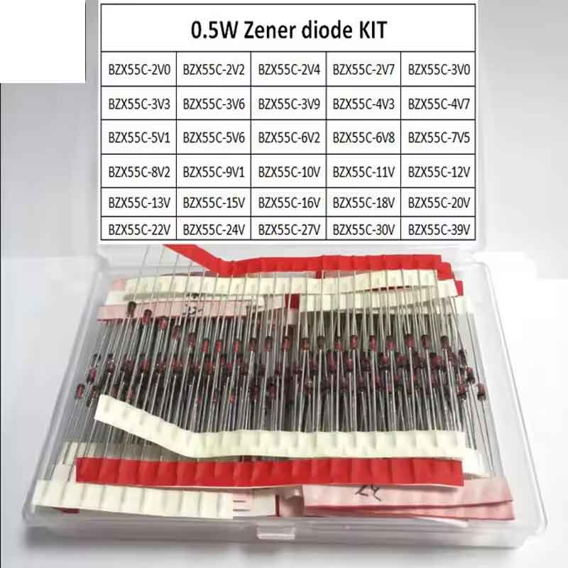乐天商城 - zmart 600個 1/2W 0.5W ツェナーダイオード 2-39V 30値*20個 アソートセット ツェナーダイオード 電子部品セット ダイオードキット 電圧制御 電子DIY 電子工作 電子修理 0.5Wダイオード 電圧安定化 ダイオードセット 半導体パーツ 電子部品アソートメント 電子材料