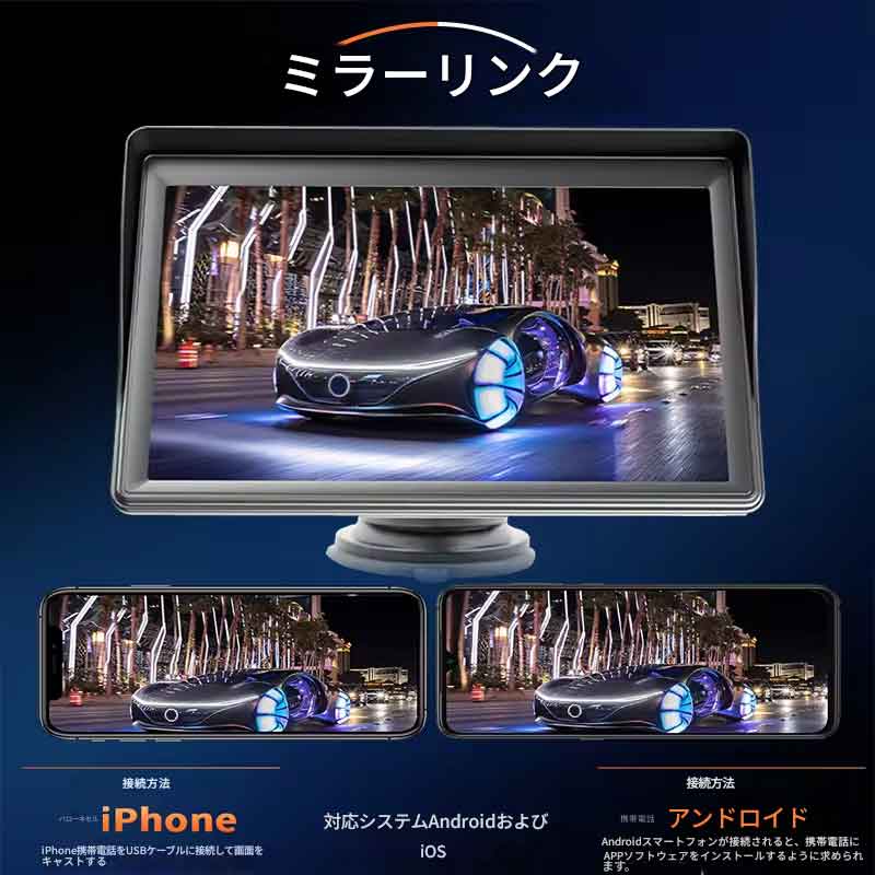 zmart CarPlay Android Auto �����饸�� �ޥ����ǥ��� �ӥǥ� �ץ졼�䡼 7 ����� �ݡ����֥� ���å� �����꡼�� USB AUX �ꥢ �ӥ塼 �������