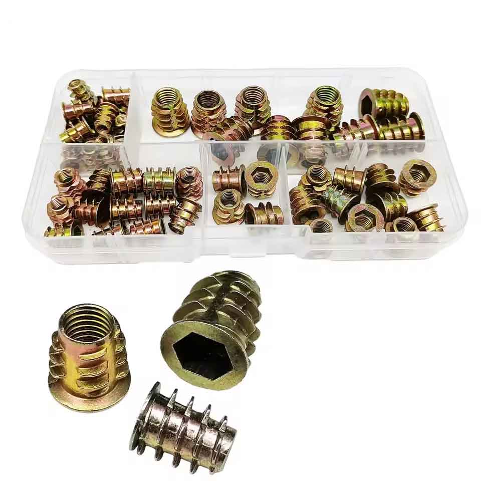 樂天商城 - zmart 55個 ねじ込み インサート ナット M4 M5 M6 M8 セット キット 木製家具 ベッド キャビネット テーブル 埋め込み 六角 六角ソケットヘッド用