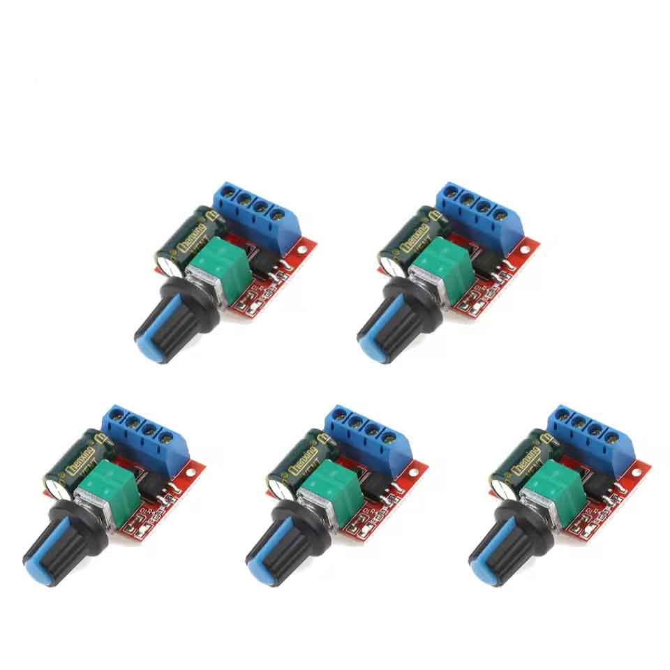 Rakuten - zmart 5個 5A 90W PWM 12V DC モーター 速度 コントローラー モジュール DC-DC 4.5V-35V 低電圧 調整可能 ドライブ