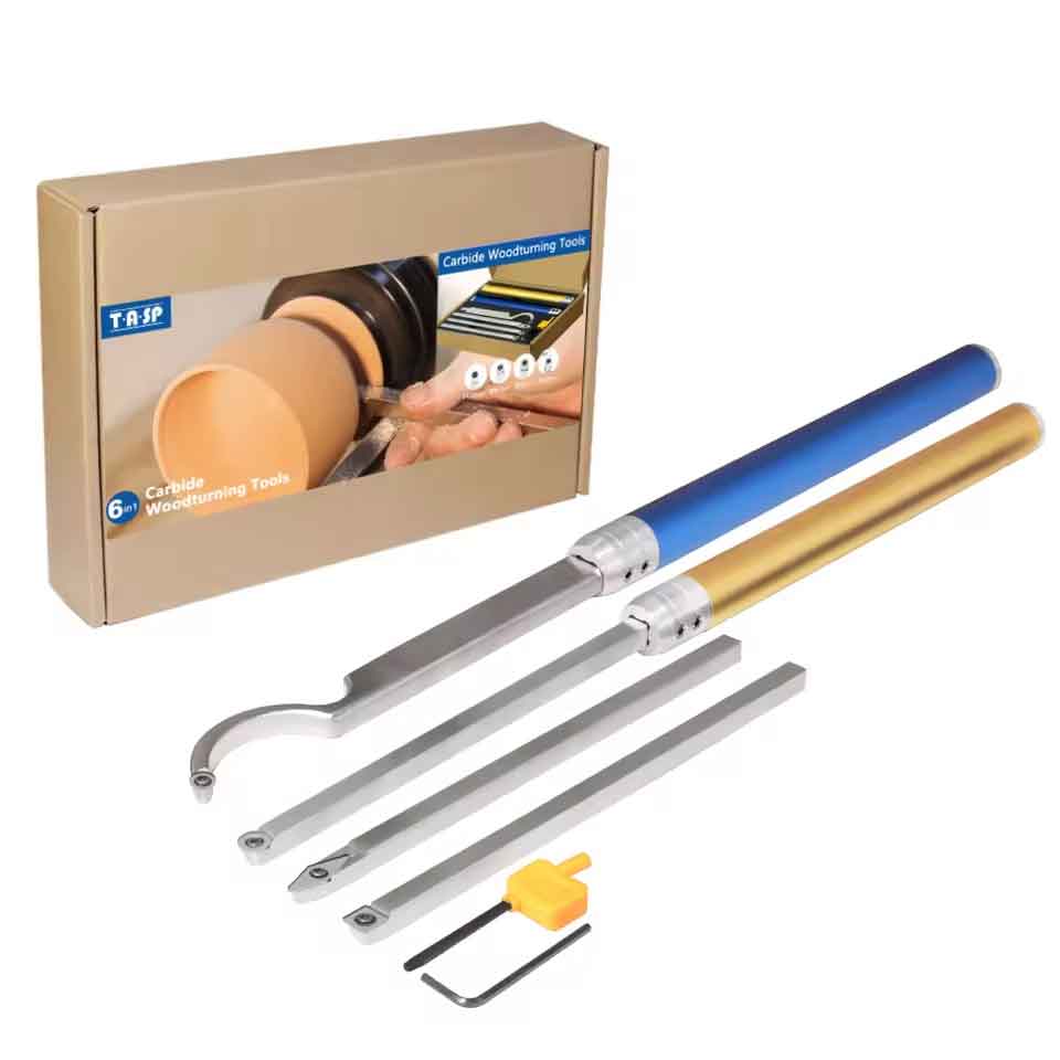 zmart 木工 旋盤 工具 セット 超硬 インサート カッター 6 in 1 スワンネック 旋盤バイト 木工チゼル ..