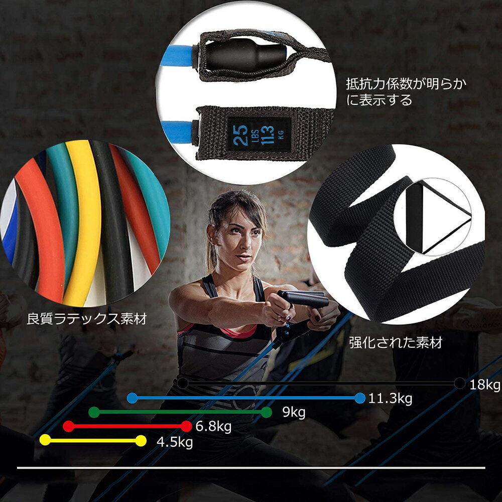 トレーニングチューブ チューブトレーニング 筋トレチューブ フィットネスチューブ 超強化版 天然ラテックス製 5レベル負荷 強度別5本セット ゴムチューブ 筋トレ ヨガ リハビリ シェイプアップ ピラティス 収納ポーチ・日本語説明書付格安セール情報　楽天　通販