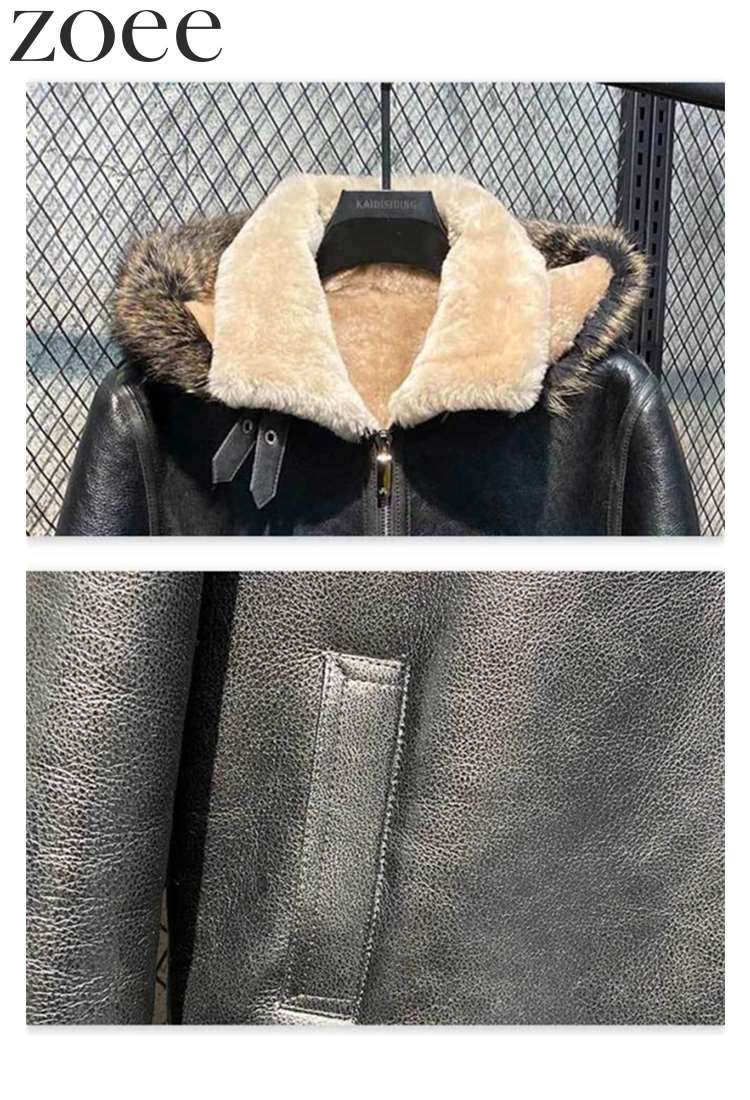 Wフェイスラムムートンコート ラクーンファー メンズ 秋冬 アウター ラムレザー 本革 ブラック M/L/2L/3L/4L/5L i4a10