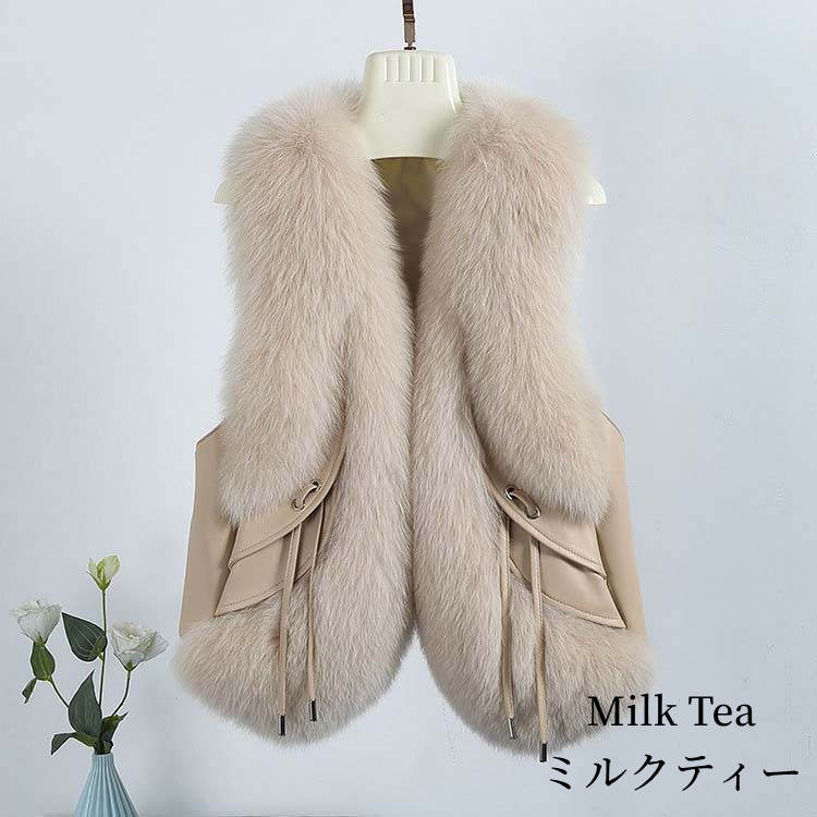 美品❗️羊革ラムファー　ジレベスト 楽天市場】人気 リアルファー ジレ 毛皮 フォックス / ラム FOX / LAMB