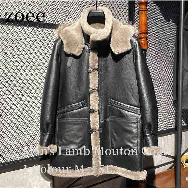 ラムムートンコートフード付きラクー...