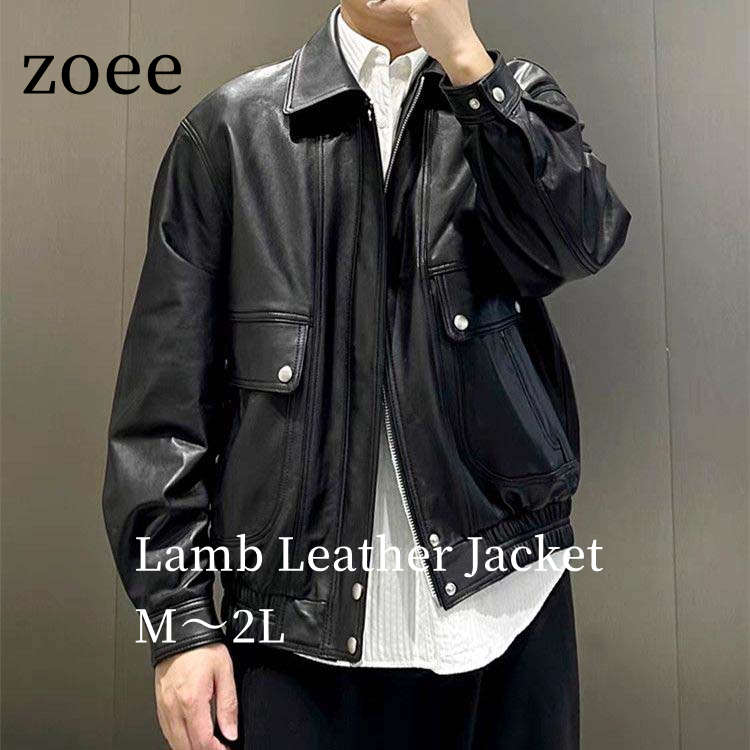 Rakuten - ラムレザー ジャケット コート 裾絞り メンズ アウター ブラック M/L/2L k4b20