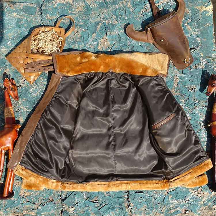 カウレザー ダウン ジャケット レザー ラムムートン コート アウター 長袖 ショート メンズ 秋冬 牛革 本革 ブラウン M/L/2L/3L/4L/5L k4b52