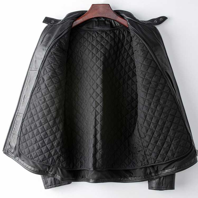 【最終セール】【19800円→13999円】【在庫僅か】ラムレザー レザー ジャケット コート アウター 長袖 メンズ 秋冬 本革 中綿 ブラック M/L k4b58