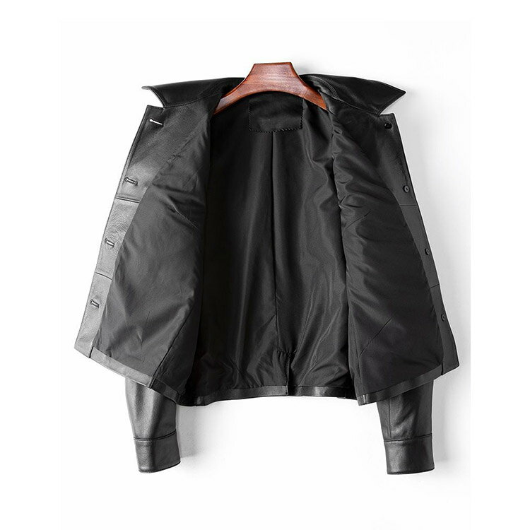 【2024秋冬新作】ラムレザージャケット コート ショート丈 レディース 秋冬 アウター レザー 毛皮 ブラック M/L/2L k1b17