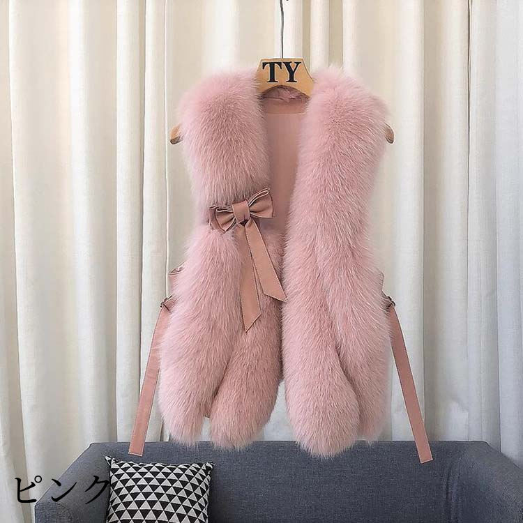 ifsixwasnine パピヨン ロングリアルファー ベスト フェイクファー